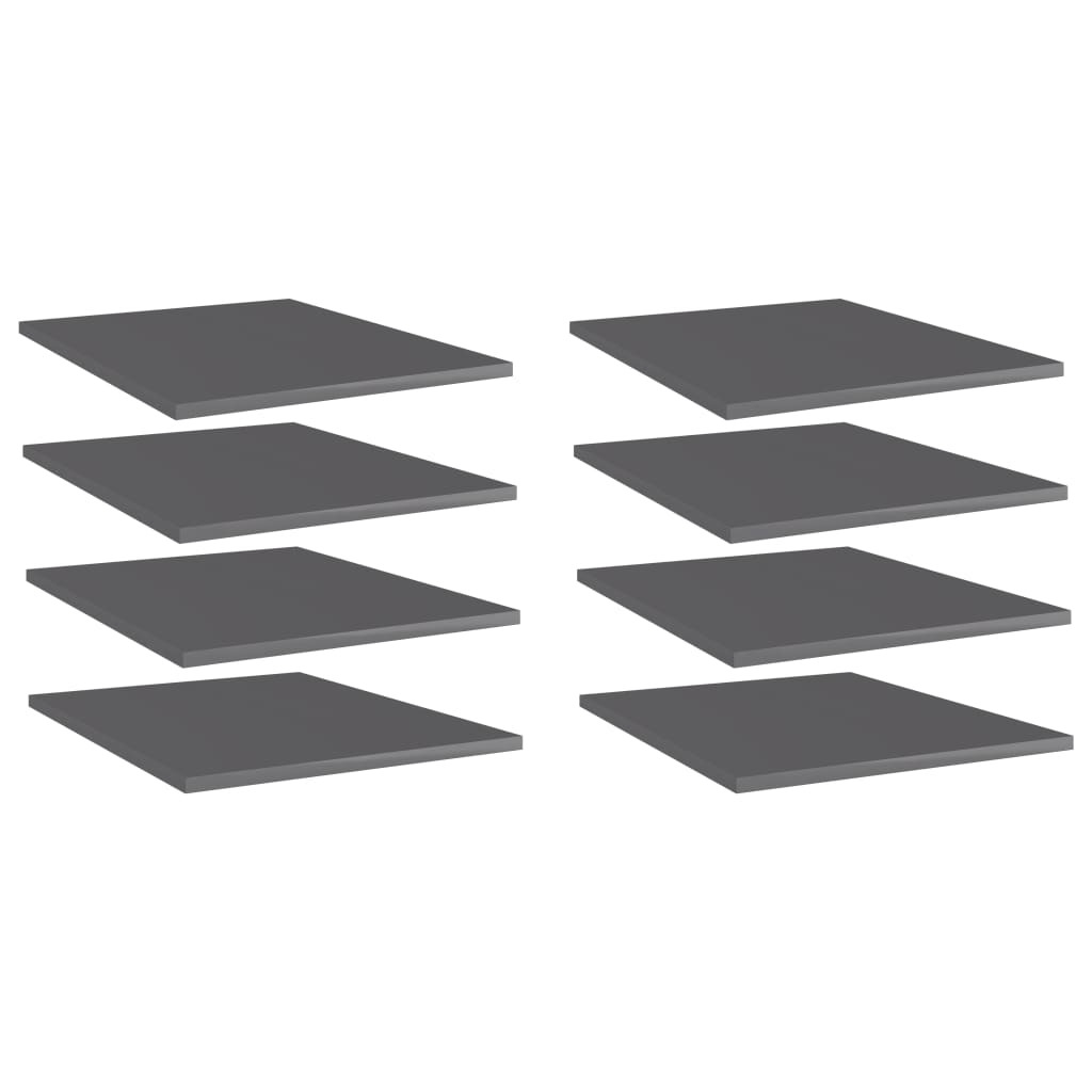 Panneaux bibliothèque 8 pcs Gris brillant 40x50x1,5cm Aggloméré Étagères vidaXL   