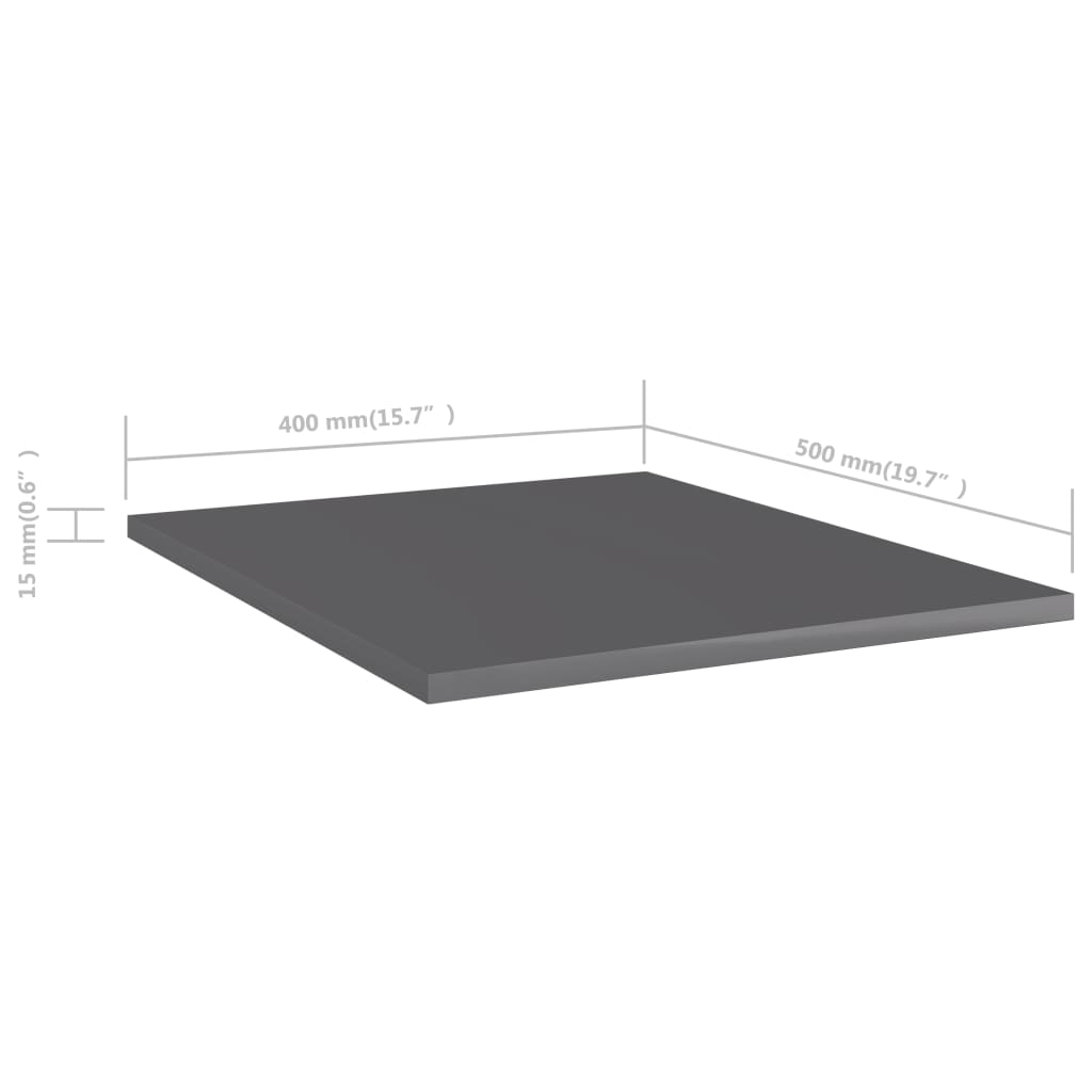 Panneaux bibliothèque 8 pcs Gris brillant 40x50x1,5cm Aggloméré Étagères vidaXL   