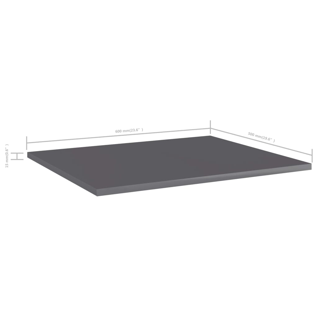 Panneaux bibliothèque 8 pcs Gris brillant 60x50x1,5cm Aggloméré Étagères vidaXL   