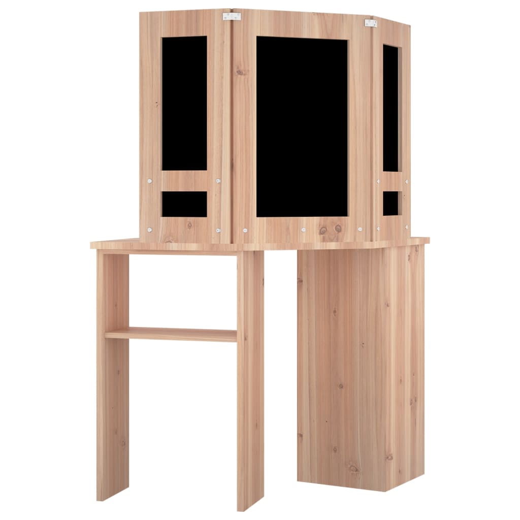 Coiffeuse d'angle avec LED Chêne 111x54x141,5 cm Coiffeuses vidaXL   