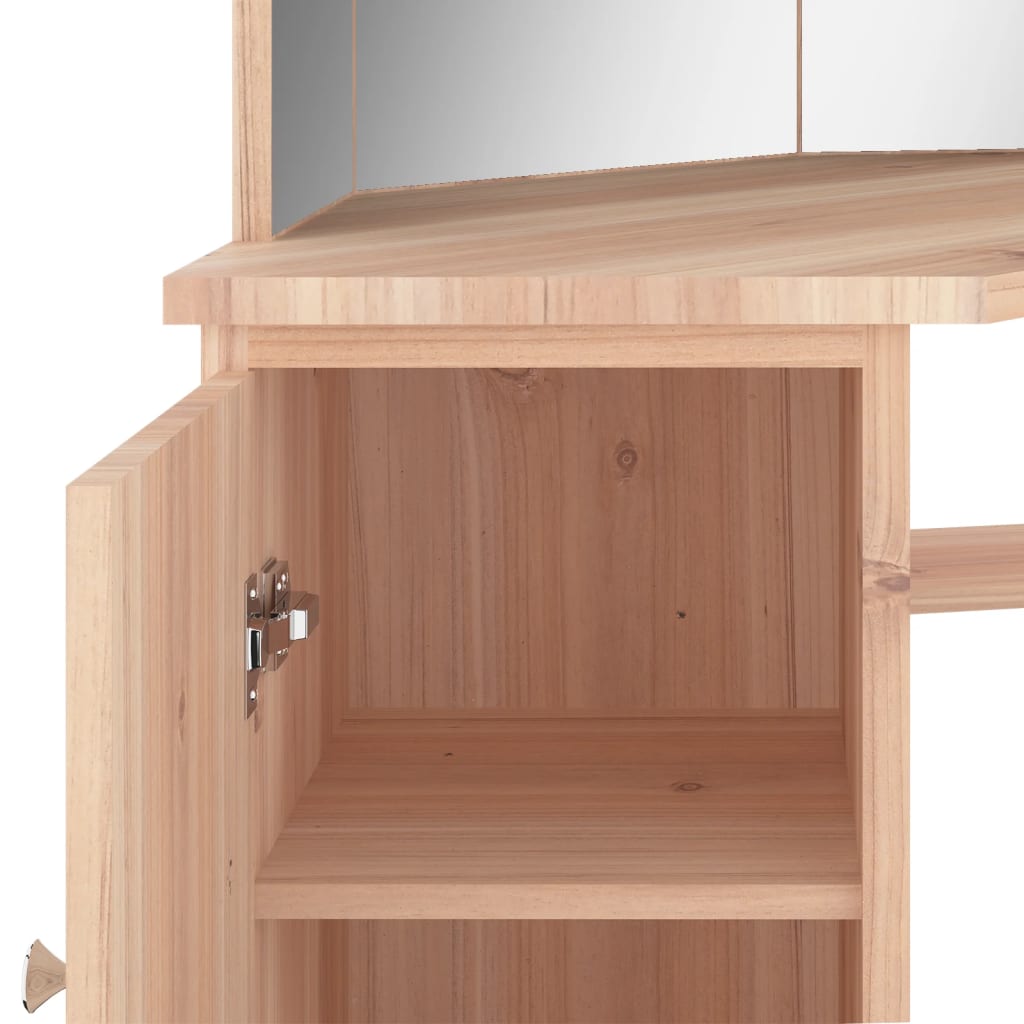 Coiffeuse d'angle avec LED Chêne 111x54x141,5 cm Coiffeuses vidaXL   