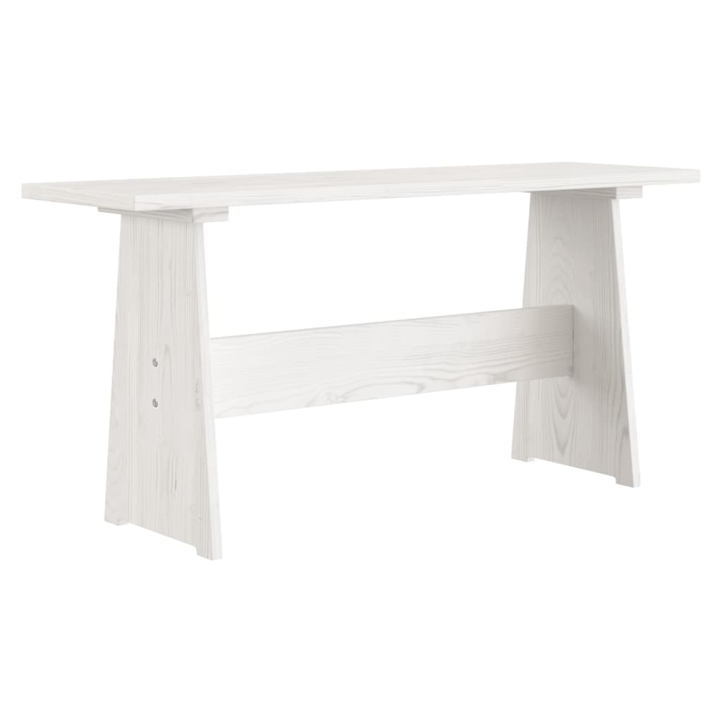 Table à manger avec banc Blanc Bois de pin solide Tables à manger vidaXL   