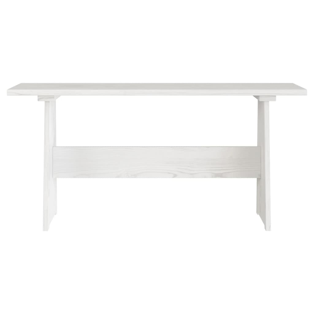 Table à manger avec banc Blanc Bois de pin solide Tables à manger vidaXL   