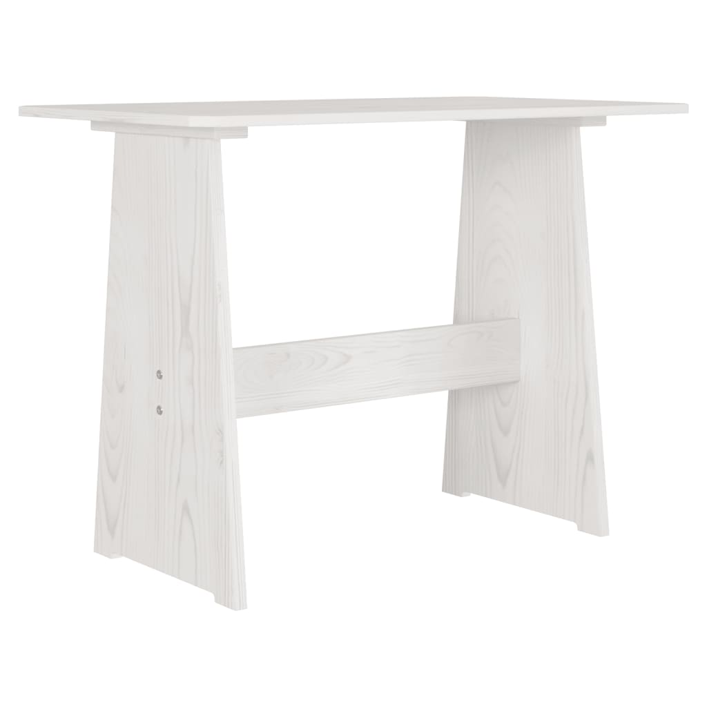 Table à manger avec banc Blanc Bois de pin solide Tables à manger vidaXL   