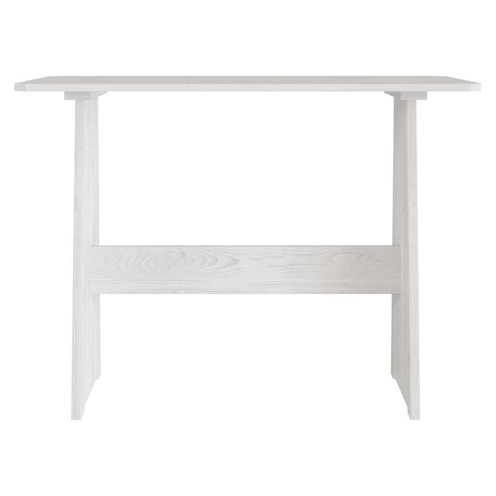 Table à manger avec banc Blanc Bois de pin solide Tables à manger vidaXL   