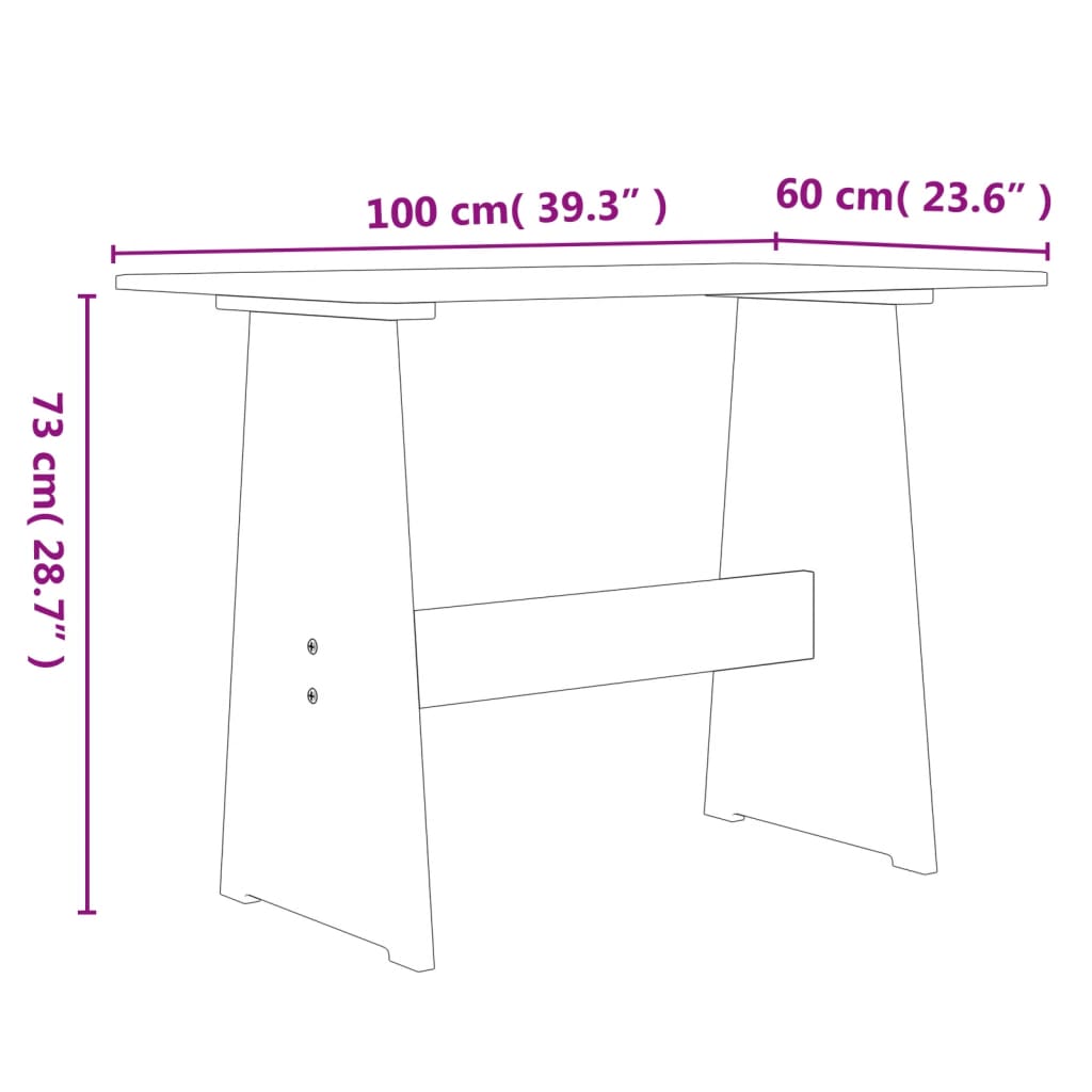 Table à manger avec banc Blanc Bois de pin solide Tables à manger vidaXL   