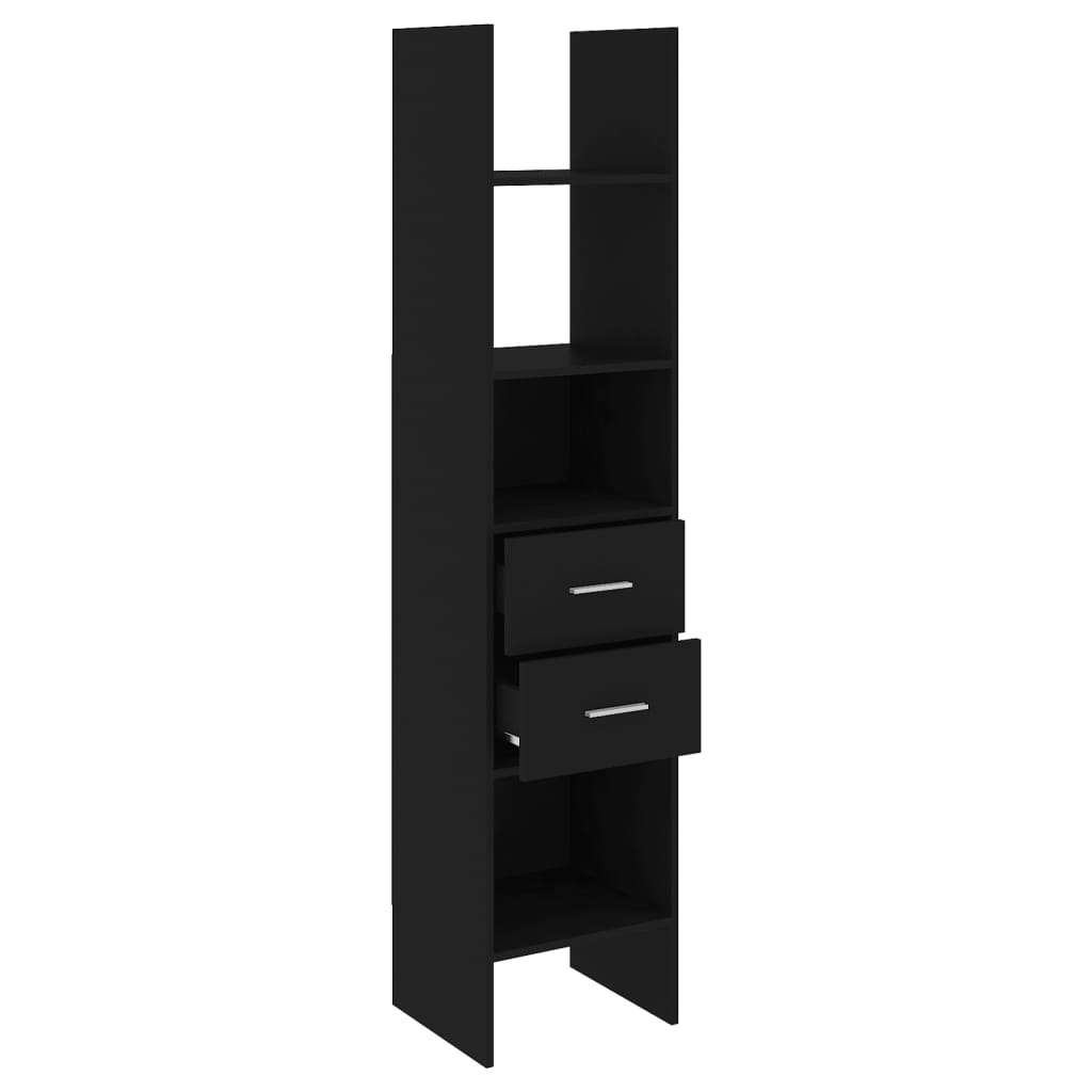 Bibliothèque Noir 40x35x180 cm Aggloméré Bibliothèques vidaXL   
