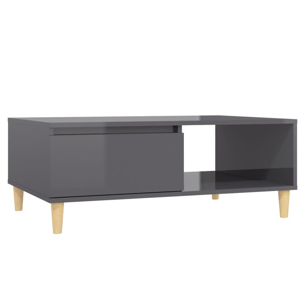 Table basse Gris brillant 90x60x35 cm Aggloméré Tables basses vidaXL   