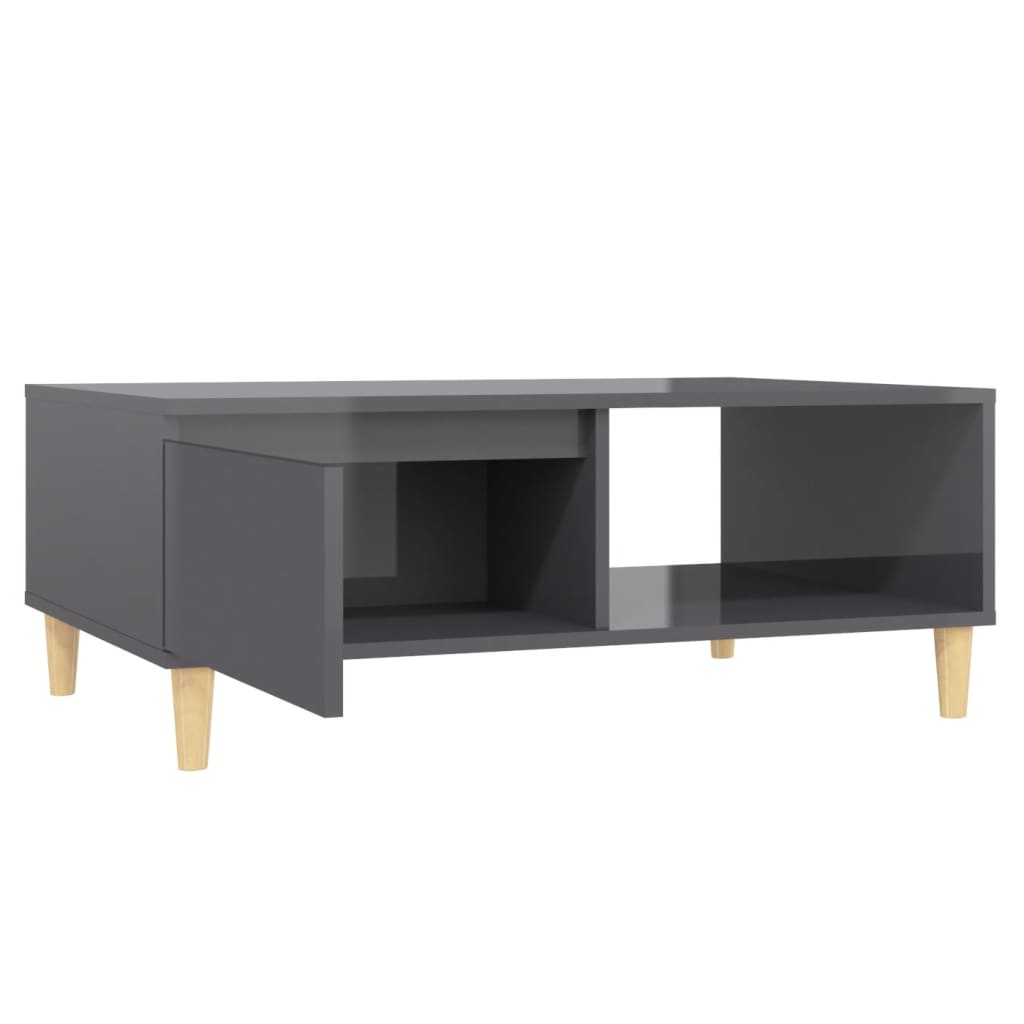 Table basse Gris brillant 90x60x35 cm Aggloméré Tables basses vidaXL   