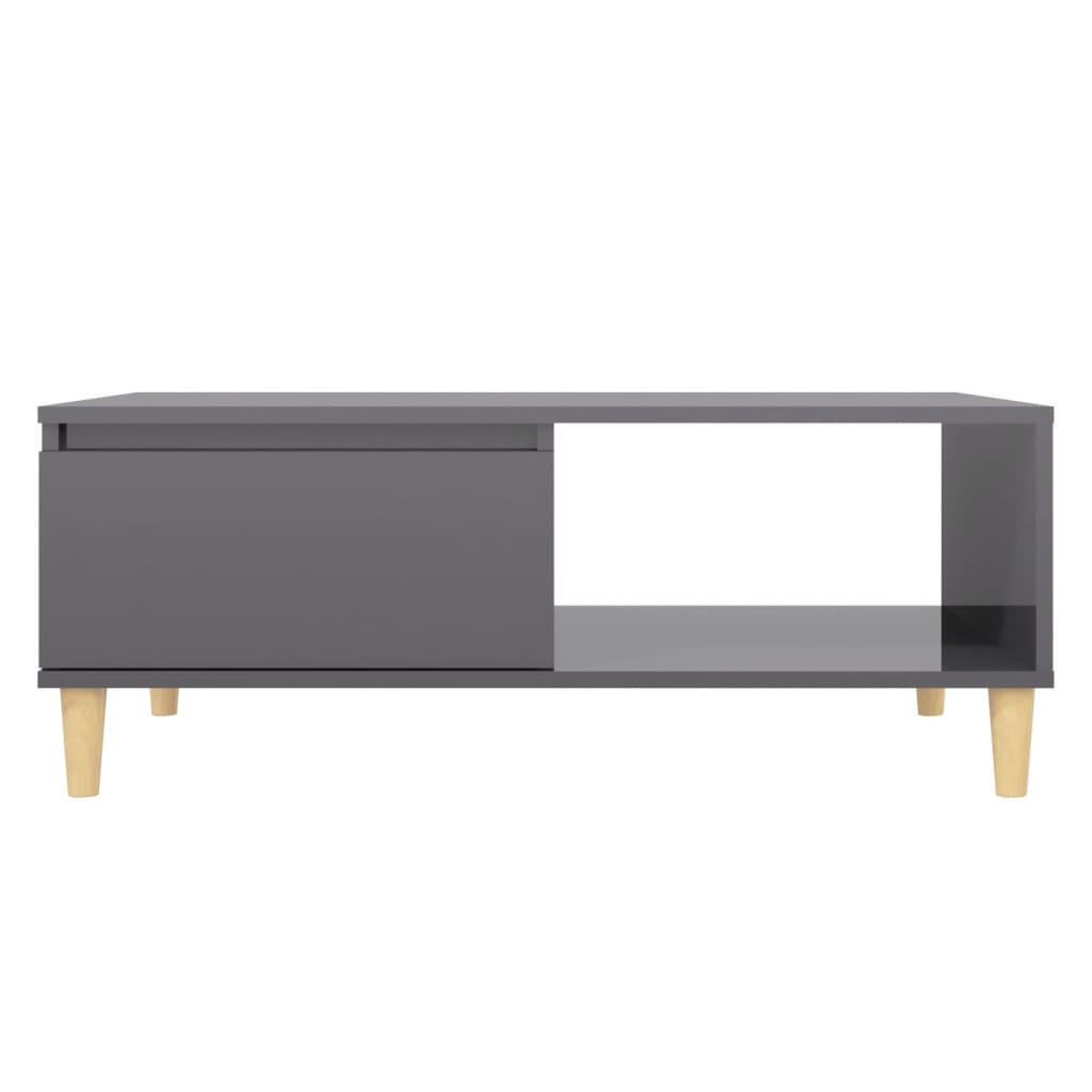 Table basse Gris brillant 90x60x35 cm Aggloméré Tables basses vidaXL   