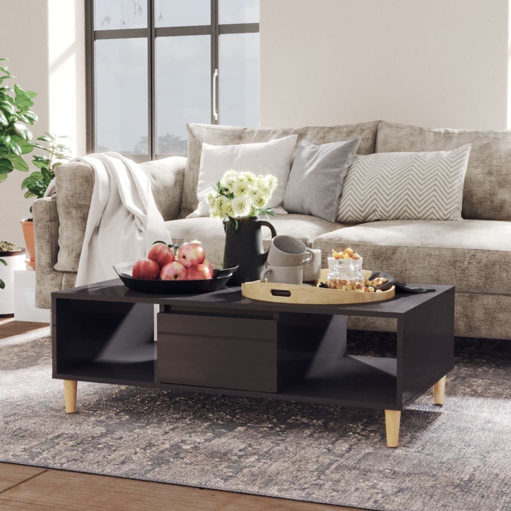 Table basse Gris brillant 103,5x60x35 cm Aggloméré Tables basses vidaXL   