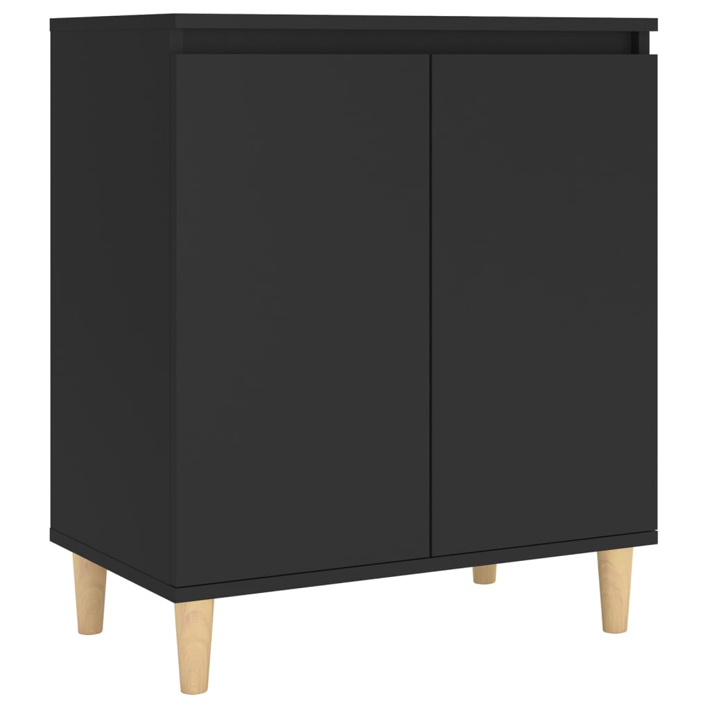 Buffet avec pieds en bois massif Noir 60x35x70 cm Aggloméré Buffets & bahuts vidaXL   