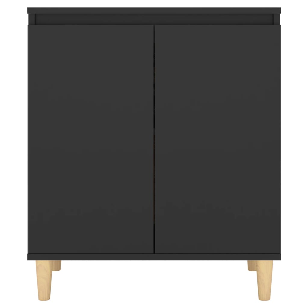 Buffet avec pieds en bois massif Noir 60x35x70 cm Aggloméré Buffets & bahuts vidaXL   