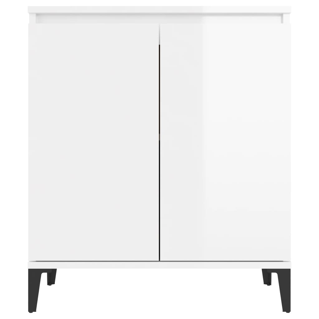 Buffet Blanc brillant 60x35x70 cm Aggloméré Buffets & bahuts vidaXL   