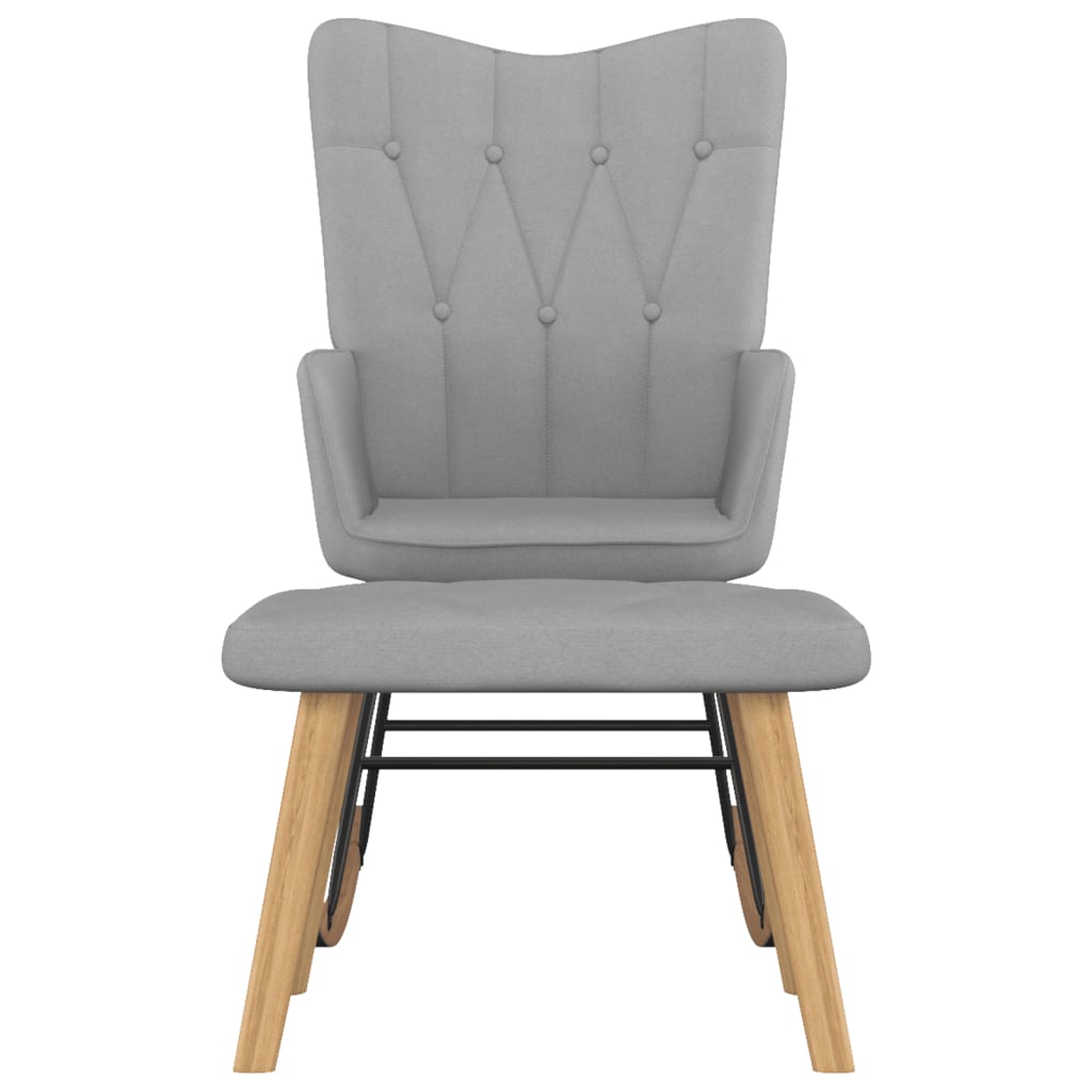 Chaise à bascule avec tabouret Gris clair Tissu Fauteuils à bascule vidaXL   