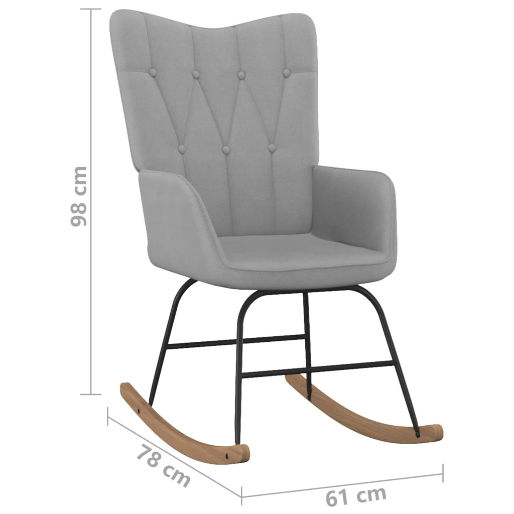 Chaise à bascule avec tabouret Gris clair Tissu Fauteuils à bascule vidaXL   