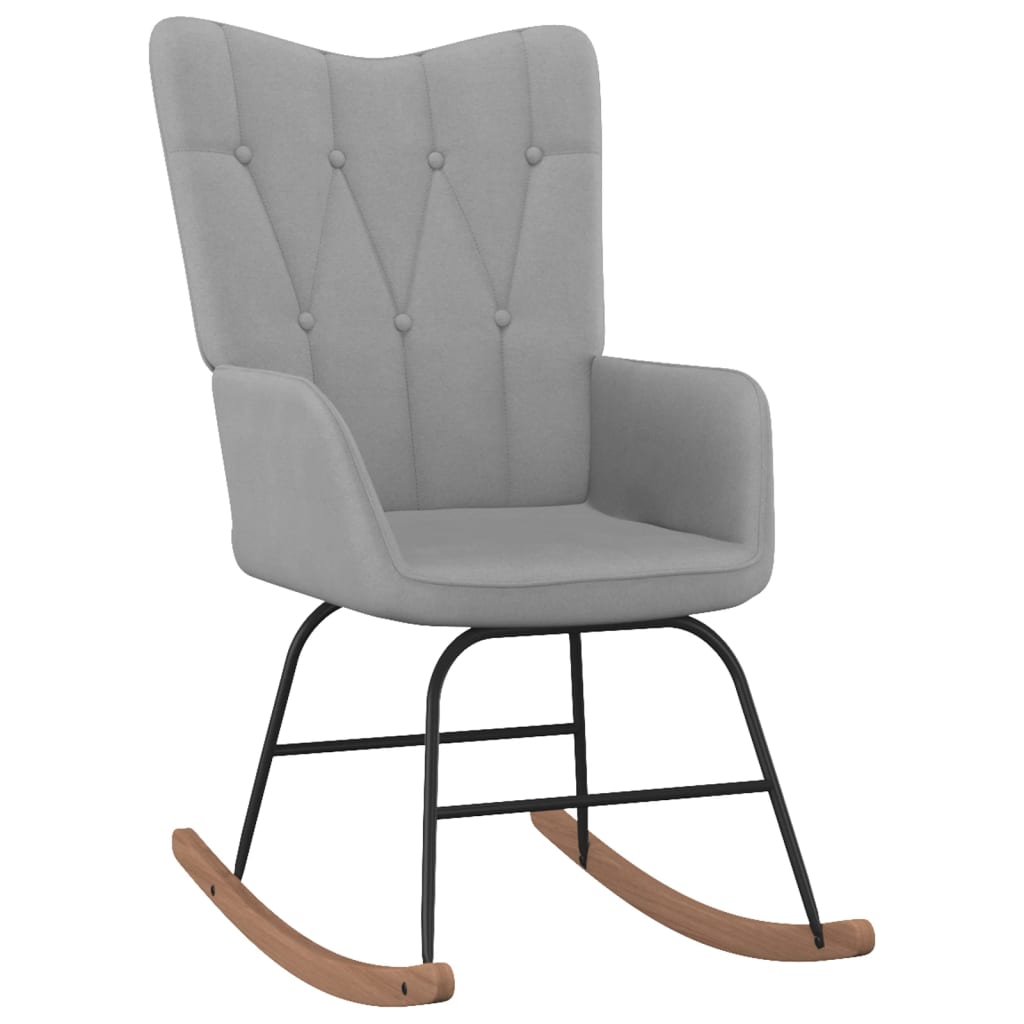 Chaise à bascule avec tabouret Gris clair Tissu Fauteuils à bascule vidaXL   