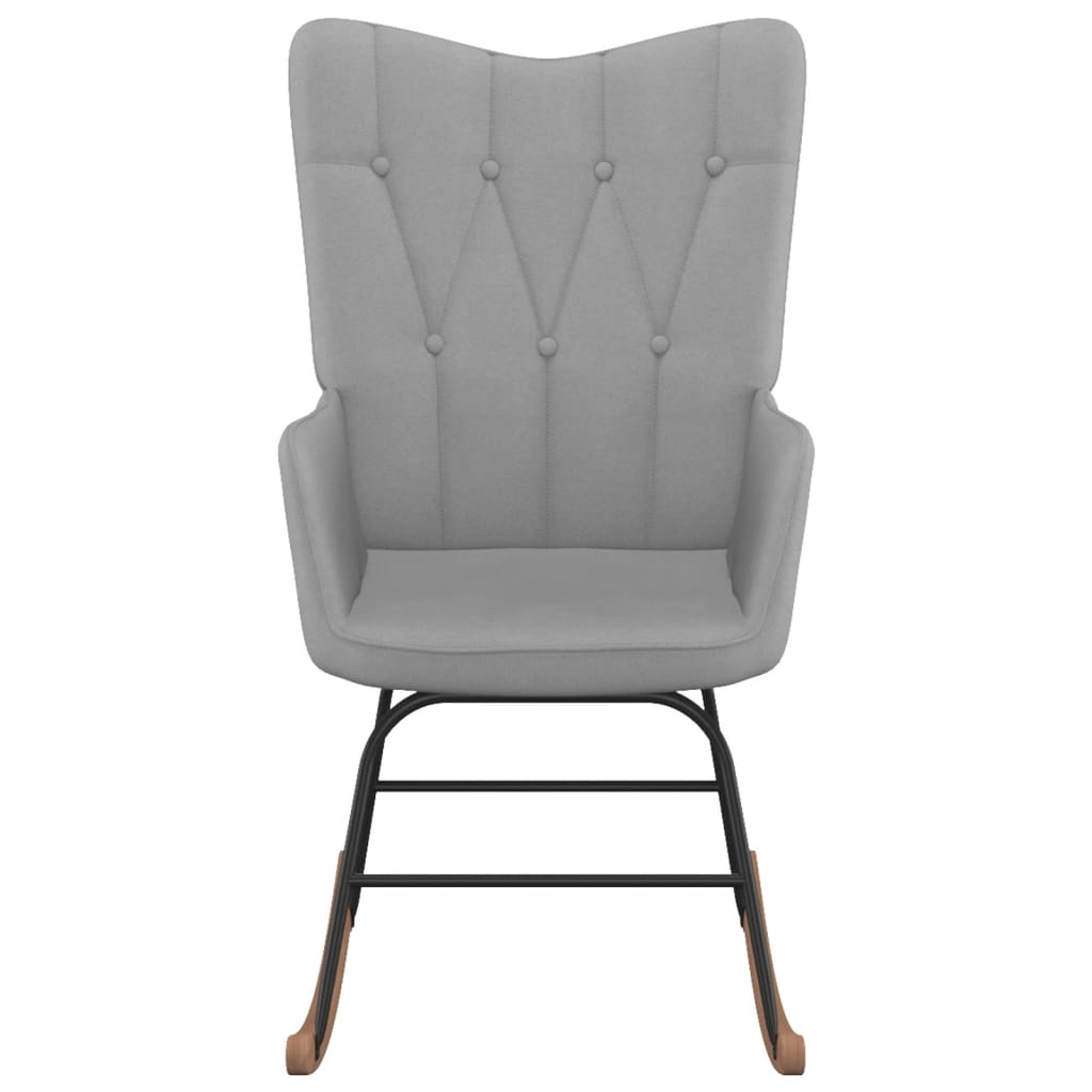Chaise à bascule avec tabouret Gris clair Tissu Fauteuils à bascule vidaXL   