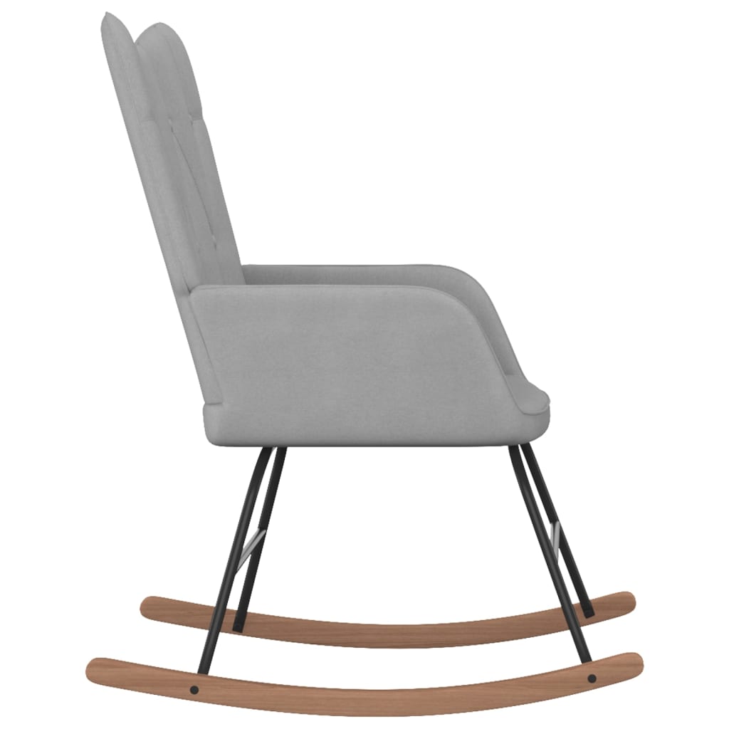 Chaise à bascule avec tabouret Gris clair Tissu Fauteuils à bascule vidaXL   