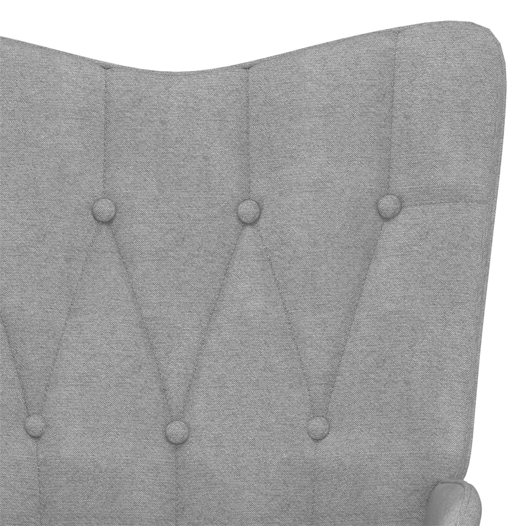 Chaise à bascule avec tabouret Gris clair Tissu Fauteuils à bascule vidaXL   