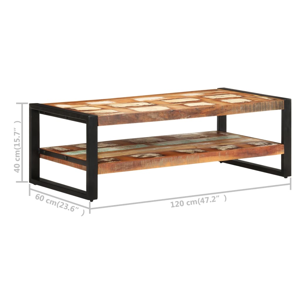 Table basse 120x60x40 cm Bois de récupération solide Tables basses vidaXL   