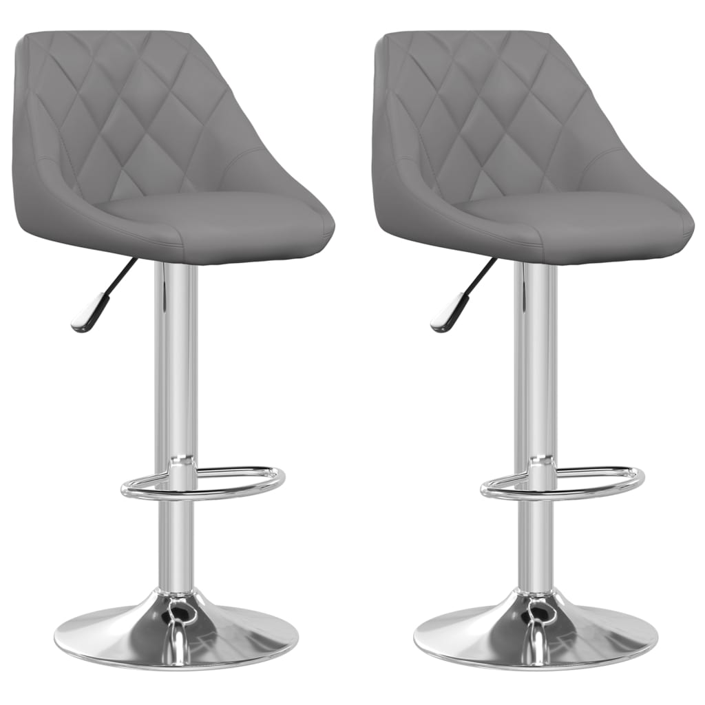 Tabourets de bar lot de 2 gris similicuir Tabourets de bar vidaXL   