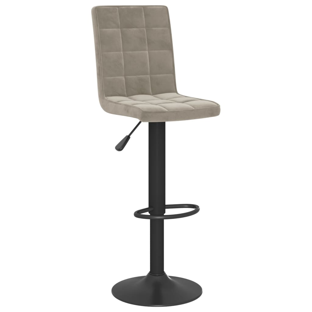 Tabourets de bar lot de 2 gris clair velours Tabourets de bar vidaXL   