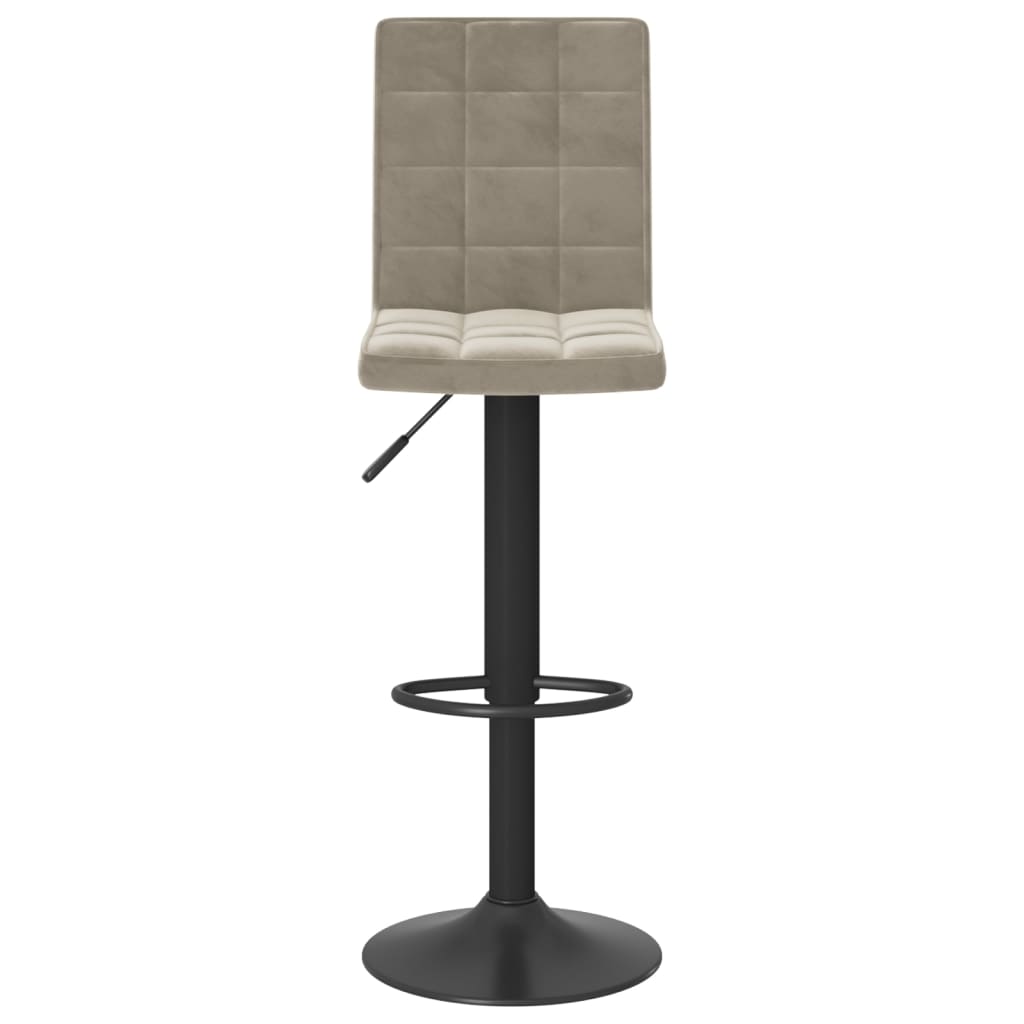 Tabourets de bar lot de 2 gris clair velours Tabourets de bar vidaXL   