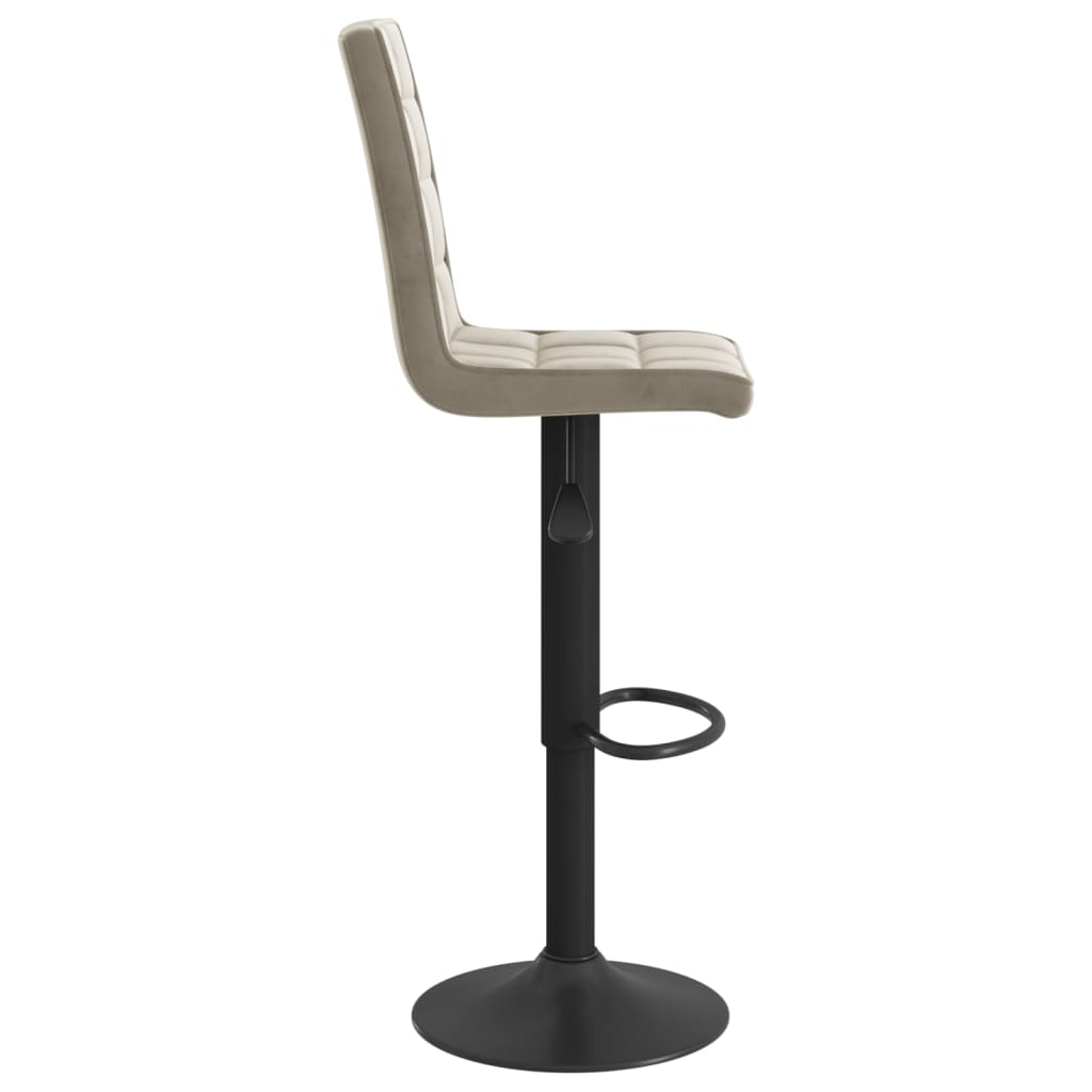 Tabourets de bar lot de 2 gris clair velours Tabourets de bar vidaXL   