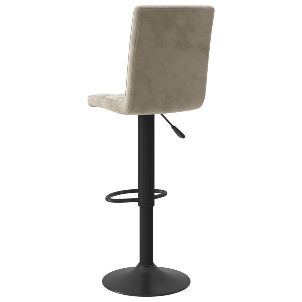 Tabourets de bar lot de 2 gris clair velours Tabourets de bar vidaXL   
