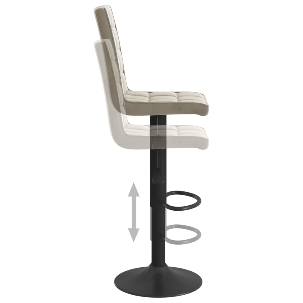 Tabourets de bar lot de 2 gris clair velours Tabourets de bar vidaXL   
