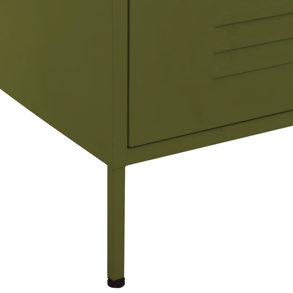 Commode Vert olive 80x35x101,5 cm Acier Commodes vidaXL   