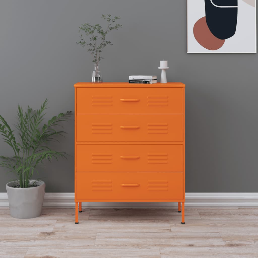 Commode Orange 80x35x101,5 cm Acier Commodes vidaXL   
