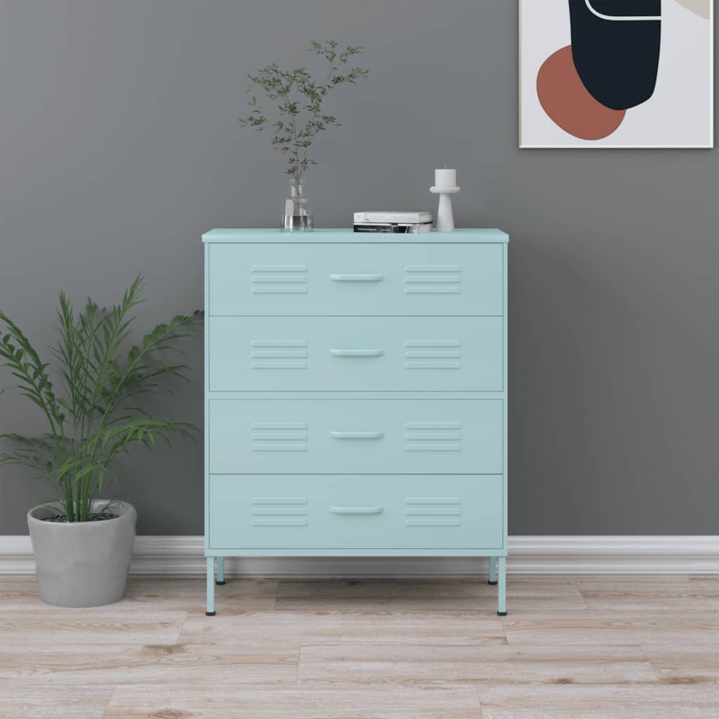 Commode Vert menthe 80x35x101,5 cm Acier Commodes vidaXL   