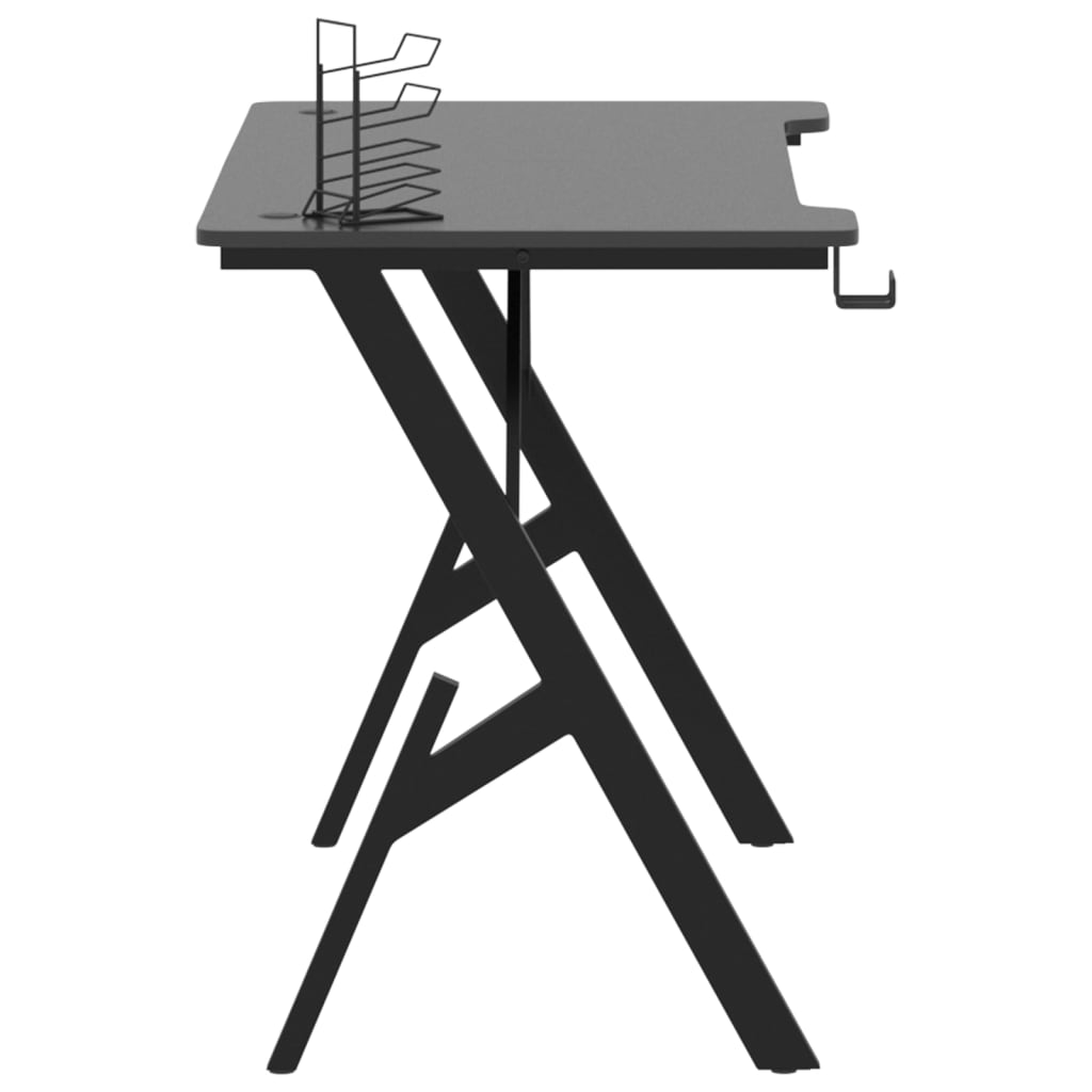 Bureau de jeu avec pieds en forme de Y Noir 110x60x75 cm Bureaux vidaXL   