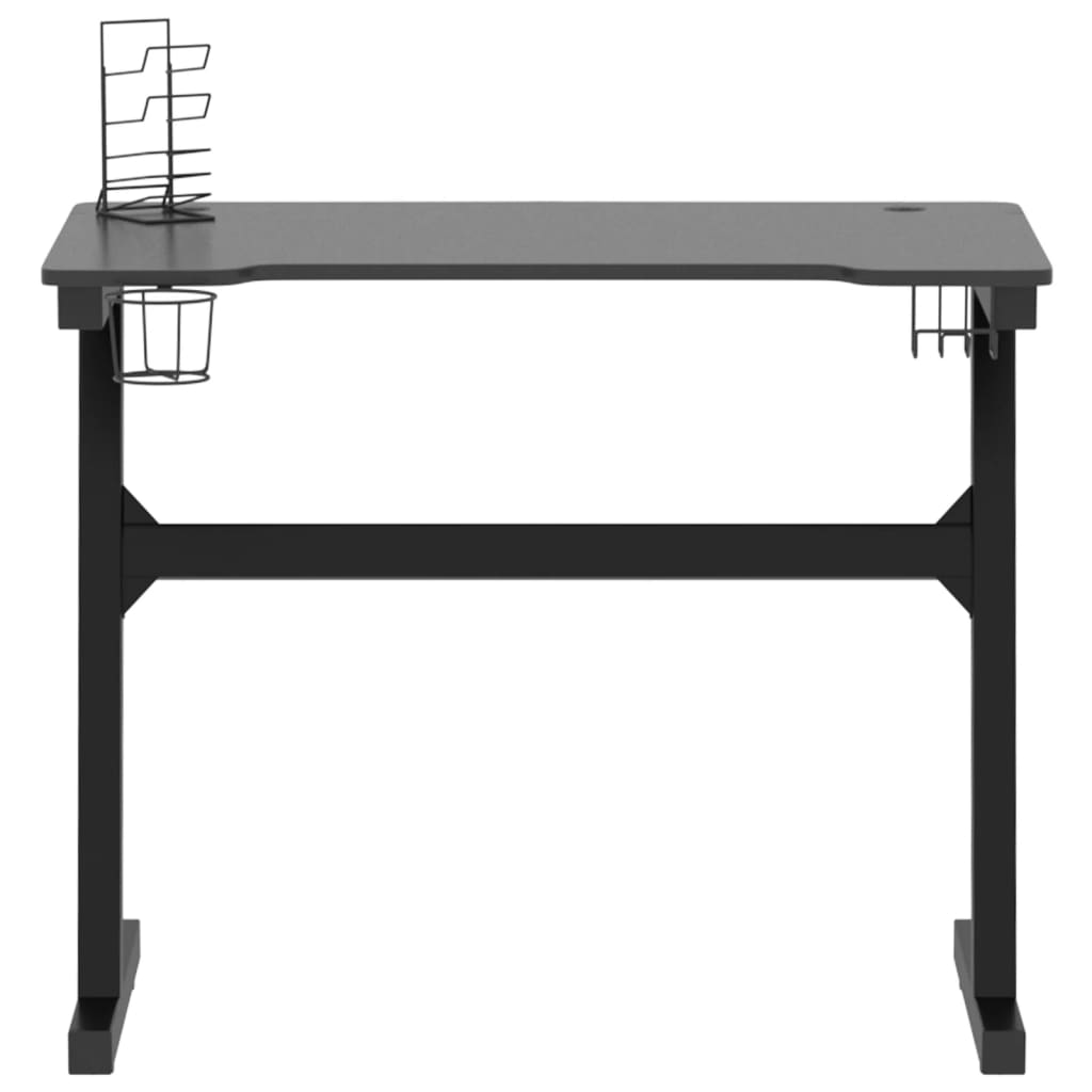 Bureau de jeu à LED avec pieds en forme de Z Noir 90x60x75 cm Bureaux vidaXL   