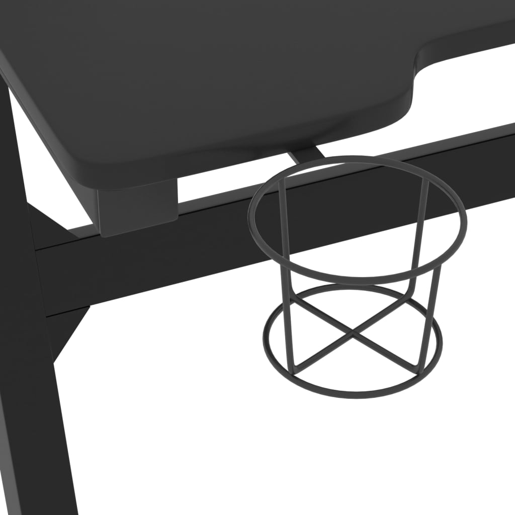 Bureau de jeu à LED en forme de Z noir 110x60x75 cm Bureaux vidaXL   