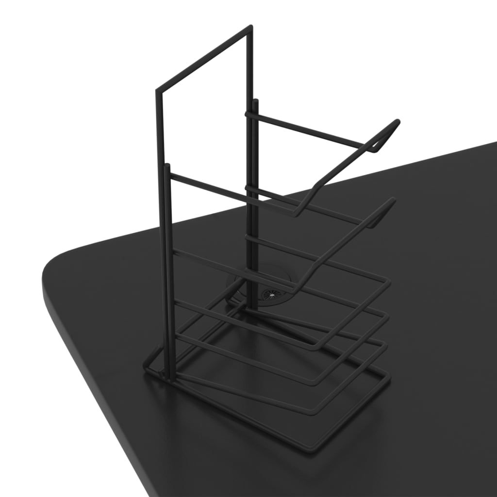 Bureau de jeu à LED en forme de Z noir 110x60x75 cm Bureaux vidaXL   