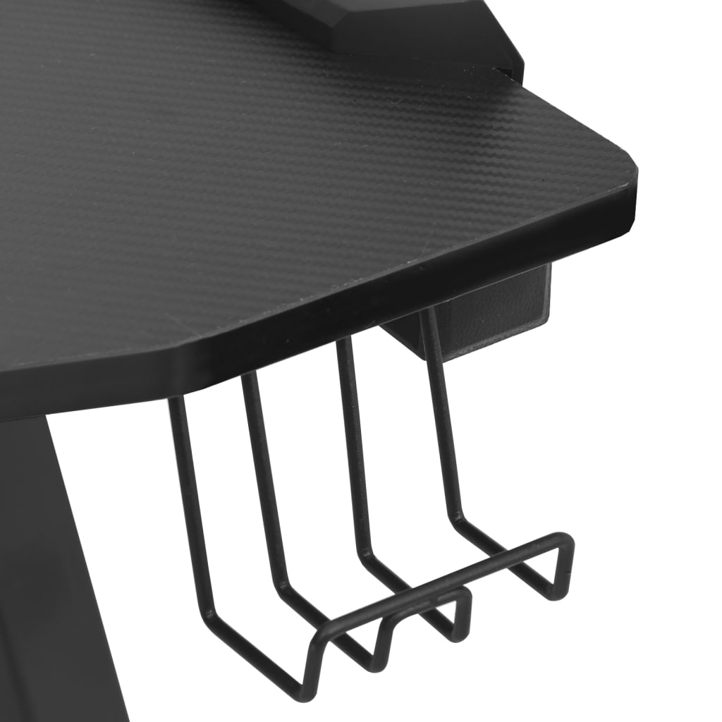Bureau de jeu à LED en forme de Y noir 110x60x75 cm Bureaux vidaXL   