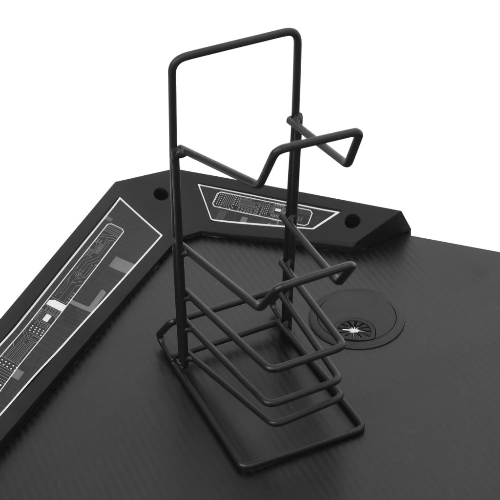 Bureau de jeu à LED en forme de Y noir 110x60x75 cm Bureaux vidaXL   