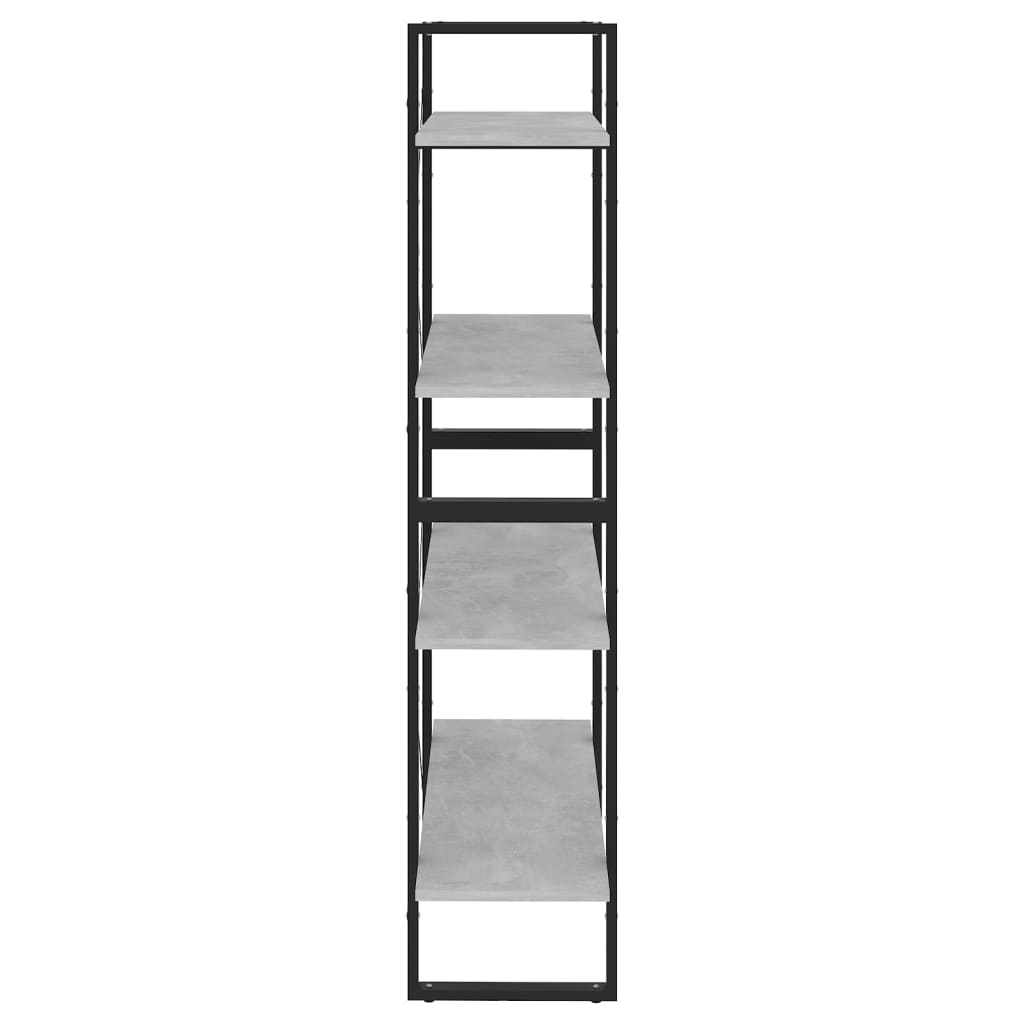 Bibliothèque à 4 niveaux Gris béton 80x30x140 cm Aggloméré Bibliothèques vidaXL   