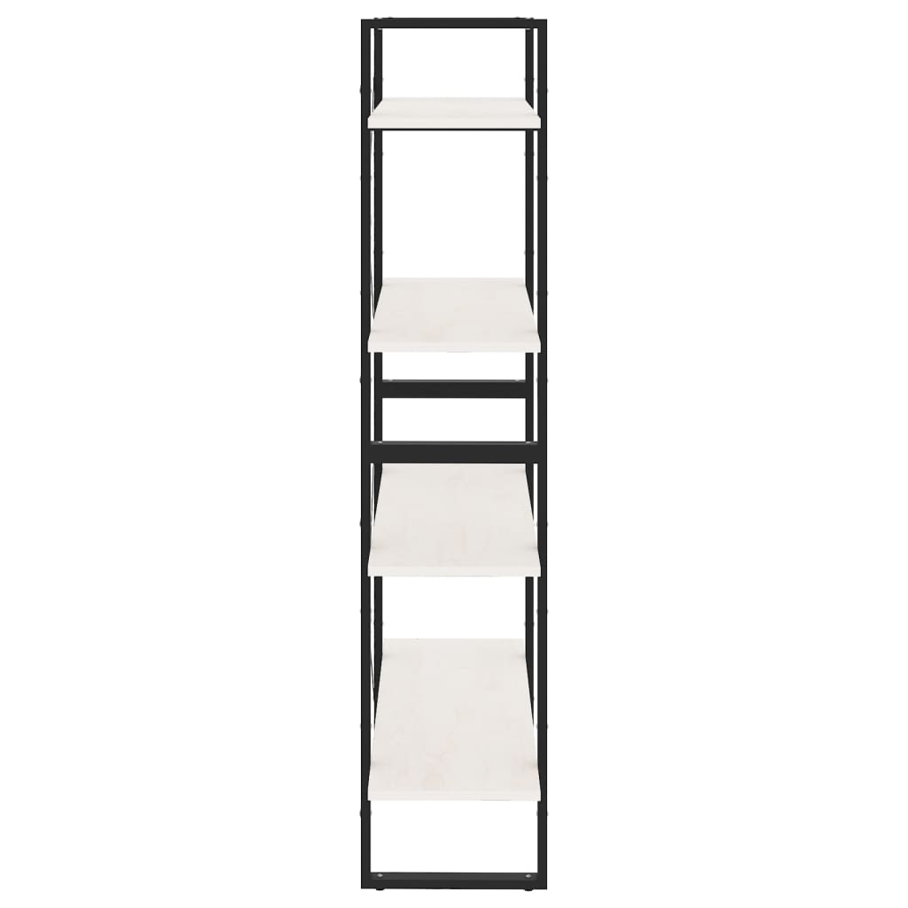 Bibliothèque à 4 niveaux Blanc 80x30x140 cm Bois de pin massif Bibliothèques vidaXL   