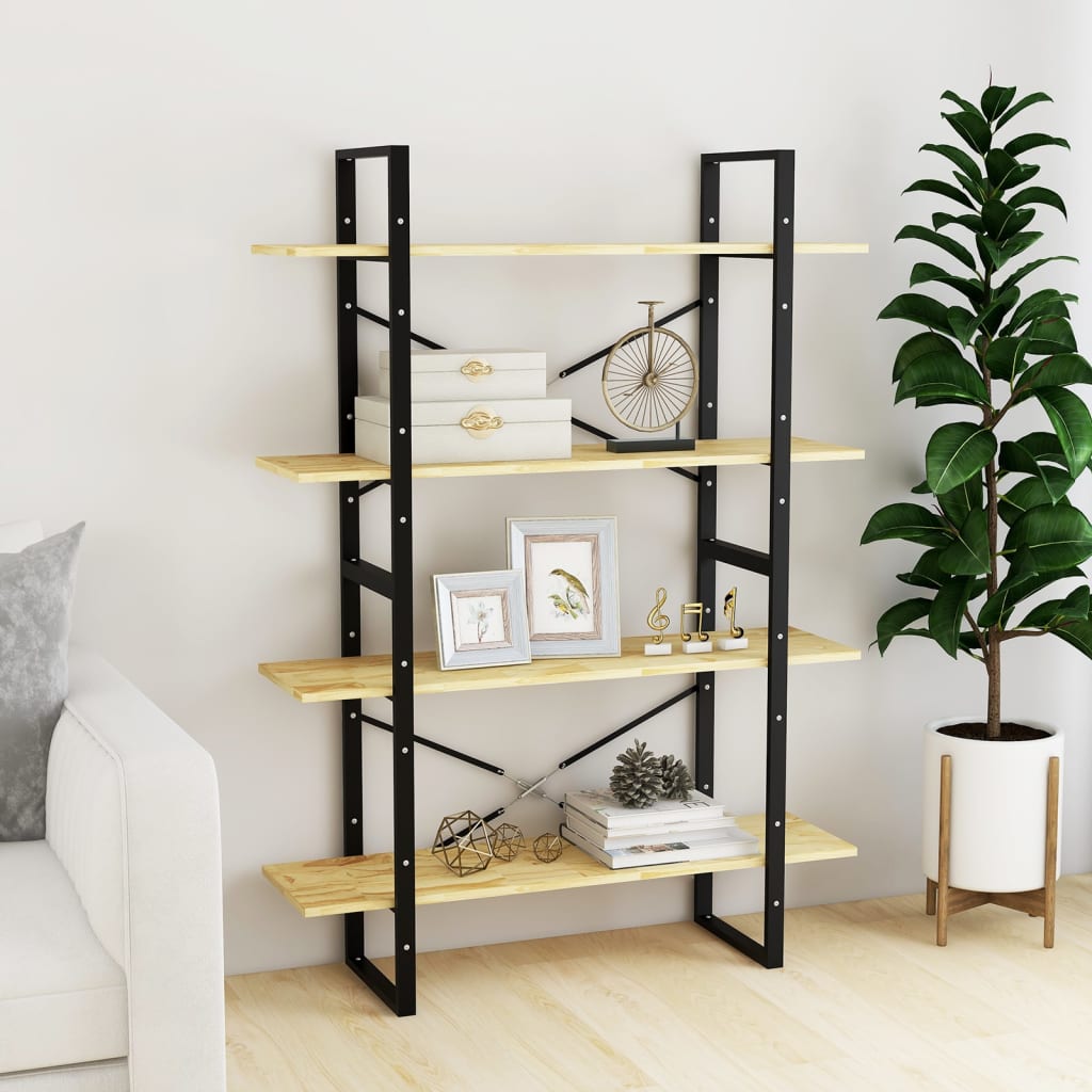 Bibliothèque à 4 niveaux 100x30x140 cm Bois de pin massif Bibliothèques vidaXL   