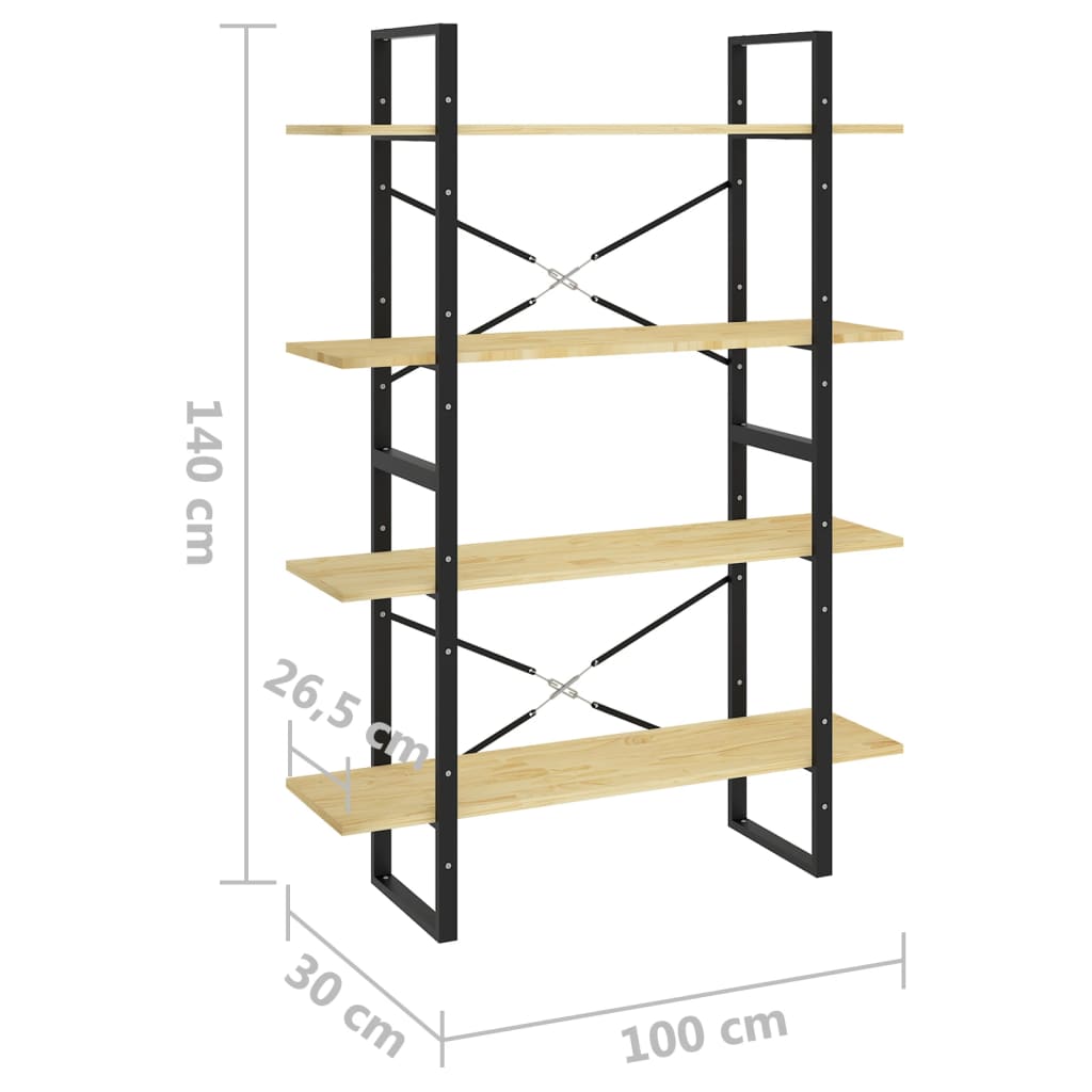Bibliothèque à 4 niveaux 100x30x140 cm Bois de pin massif Bibliothèques vidaXL   