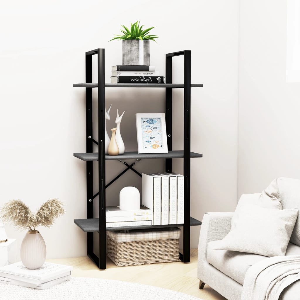 Étagère de rangement Gris 60x30x105 cm Bois de pin massif Bibliothèques vidaXL   