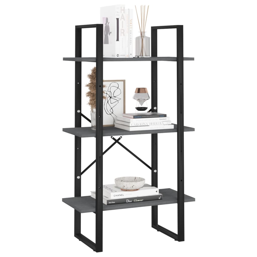 Étagère de rangement Gris 60x30x105 cm Bois de pin massif Bibliothèques vidaXL   