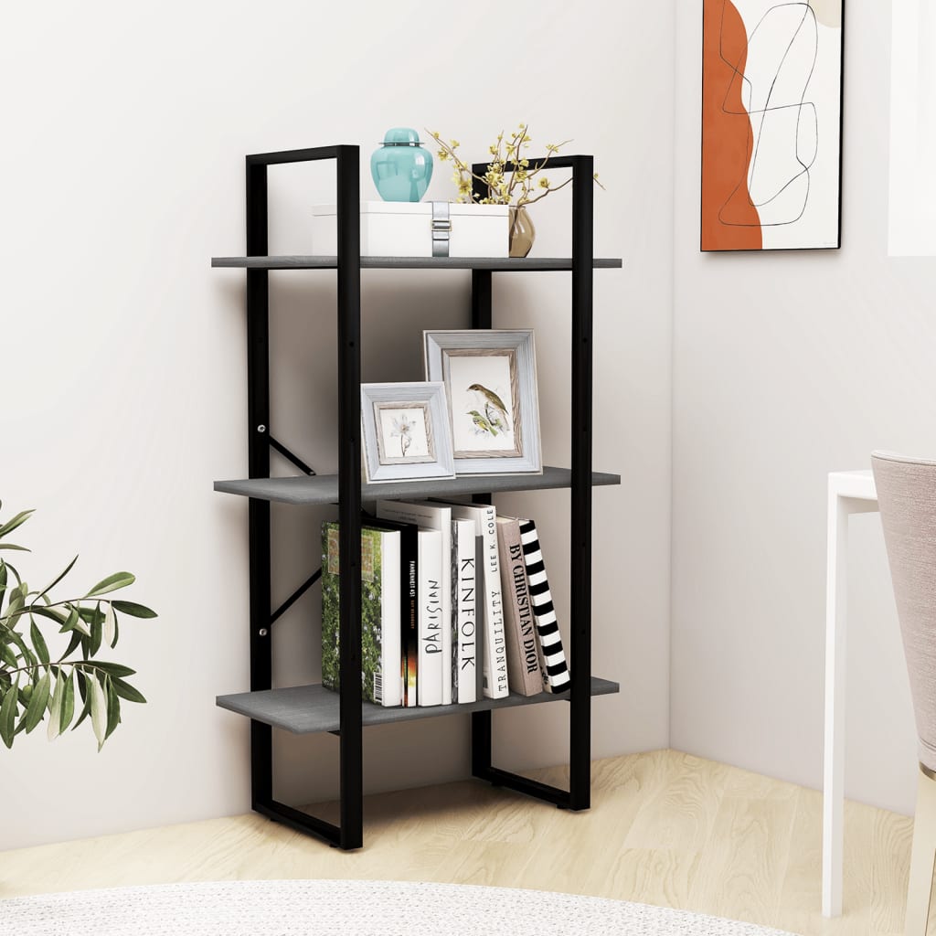 Étagère de rangement Gris 60x30x105 cm Bois de pin massif Bibliothèques vidaXL   