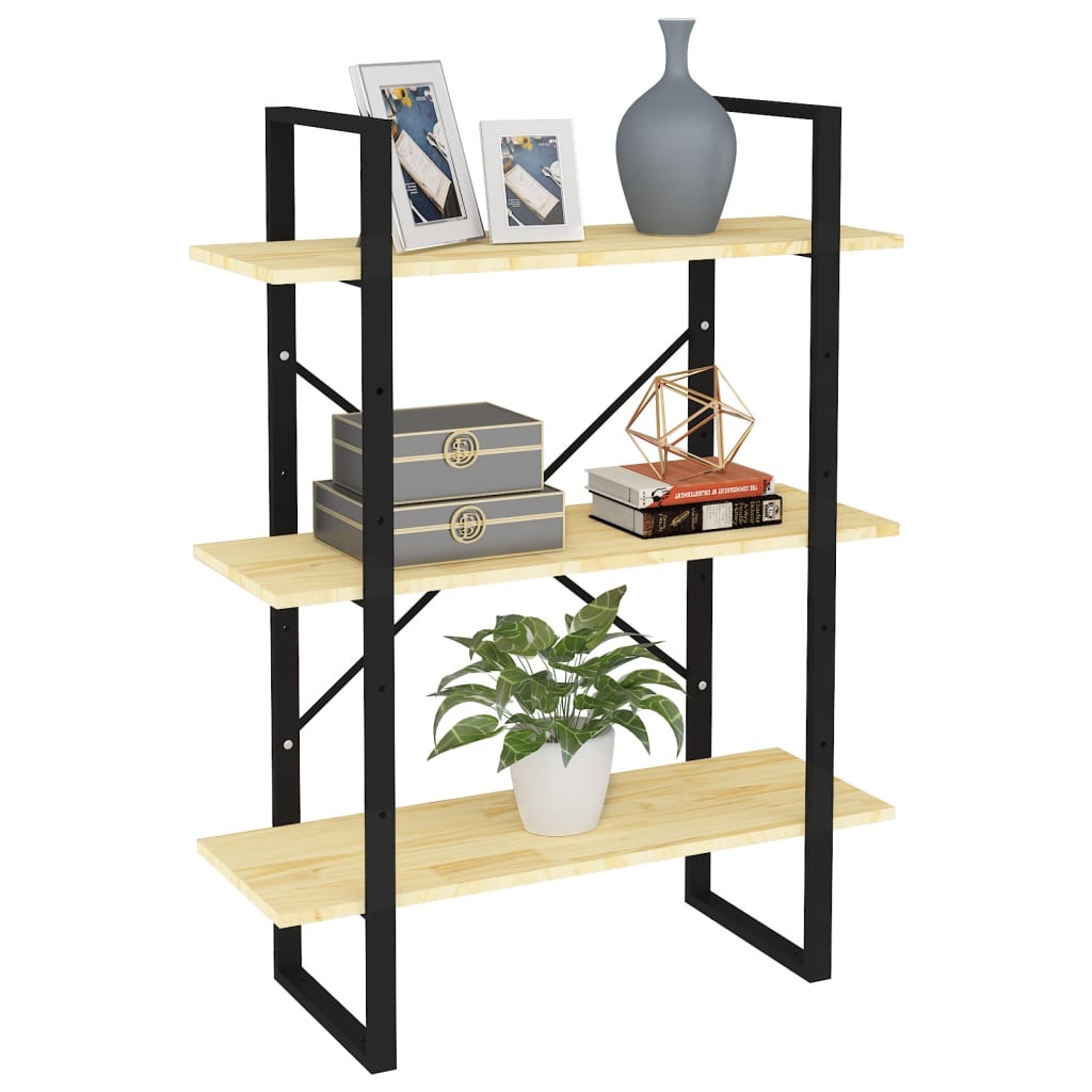 Bibliothèque à 3 niveaux 80x30x105 cm Bois de pin massif Bibliothèques vidaXL   