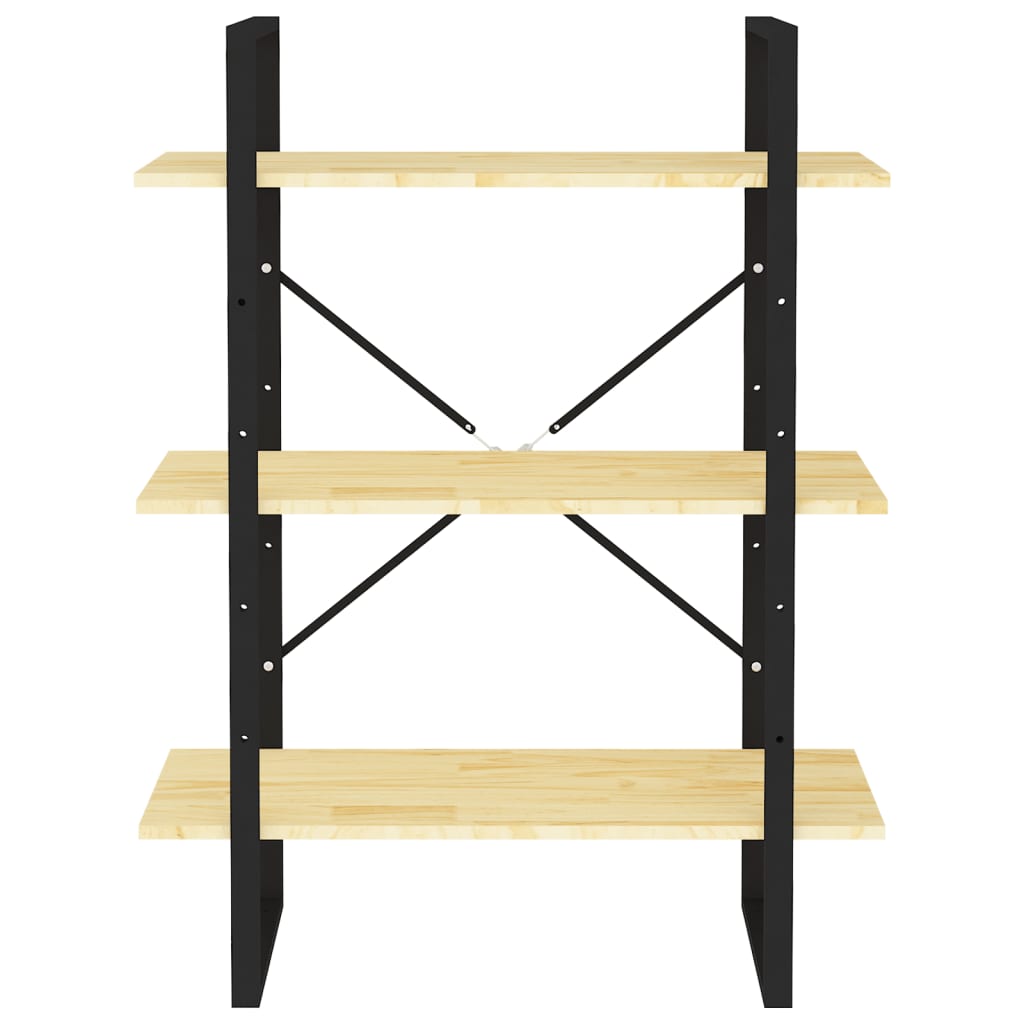 Bibliothèque à 3 niveaux 80x30x105 cm Bois de pin massif Bibliothèques vidaXL   