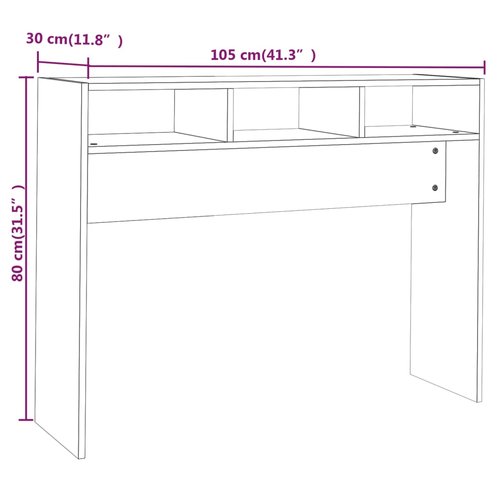 Table console Noir 105x30x80 cm Aggloméré Tables d'appoint vidaXL   
